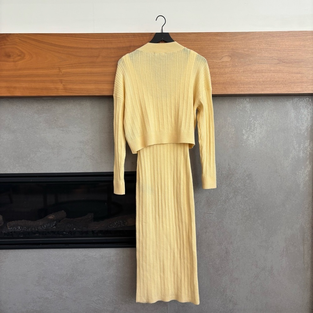 7 for All Mankind Yellow Knit Set, Size S - Picture 15 of 15